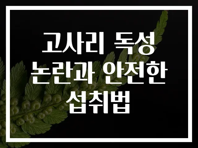 고사리 독성 논란과 안전한 섭취법
