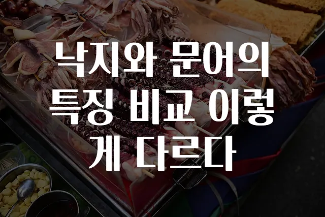 낙지와 문어의 특징 비교 이렇게 다르다