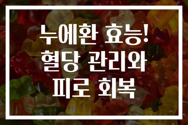 누에환 효능! 혈당 관리와 피로 회복