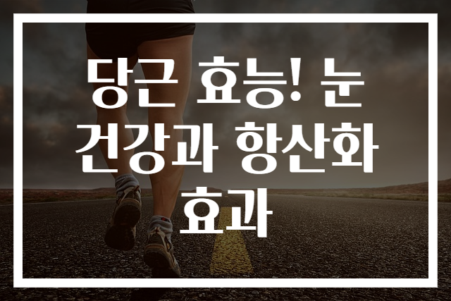 당근 효능! 눈 건강과 항산화 효과