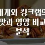 대게와 킹크랩의 맛과 영양 비교분석
