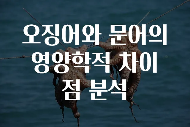 오징어와 문어의 영양학적 차이점 분석