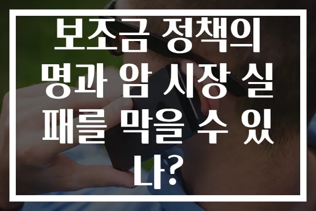 보조금 정책의 명과 암 시장 실패를 막을 수 있나?