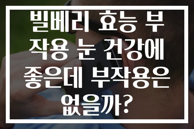 빌베리 효능 부작용 눈 건강에 좋은데 부작용은 없을까?