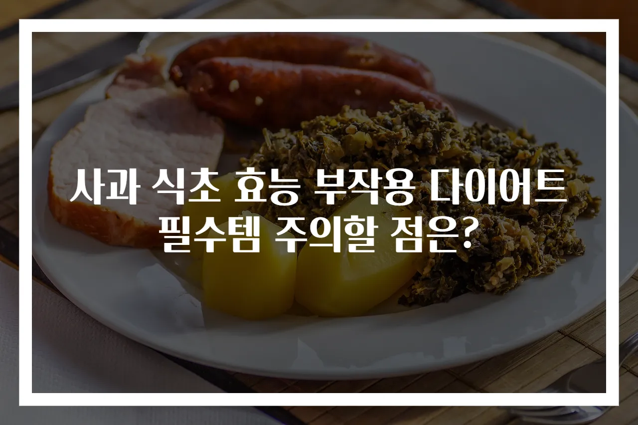 사과 식초 효능 부작용 다이어트 필수템 주의할 점은?