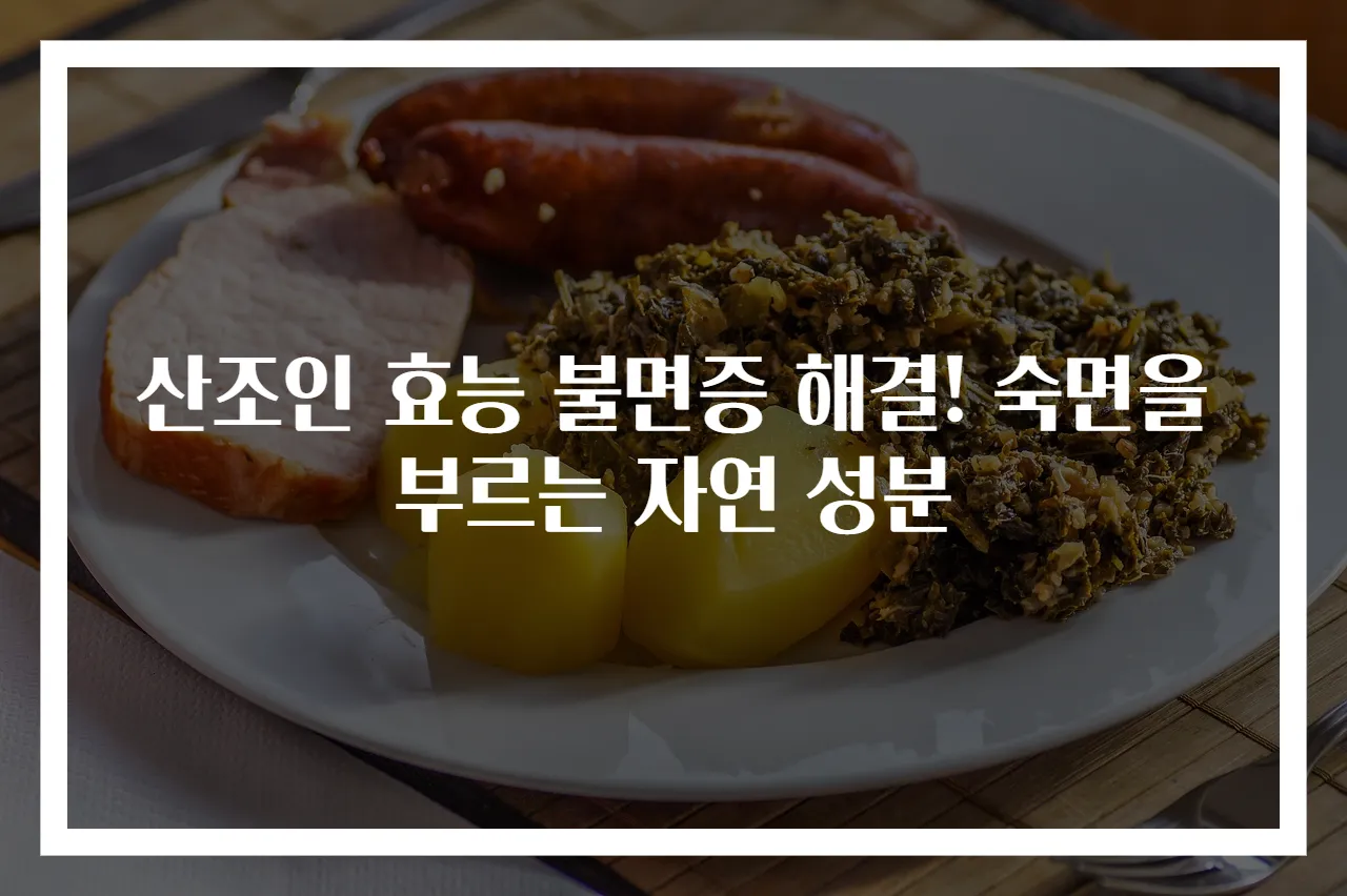 산조인 효능 불면증 해결! 숙면을 부르는 자연 성분