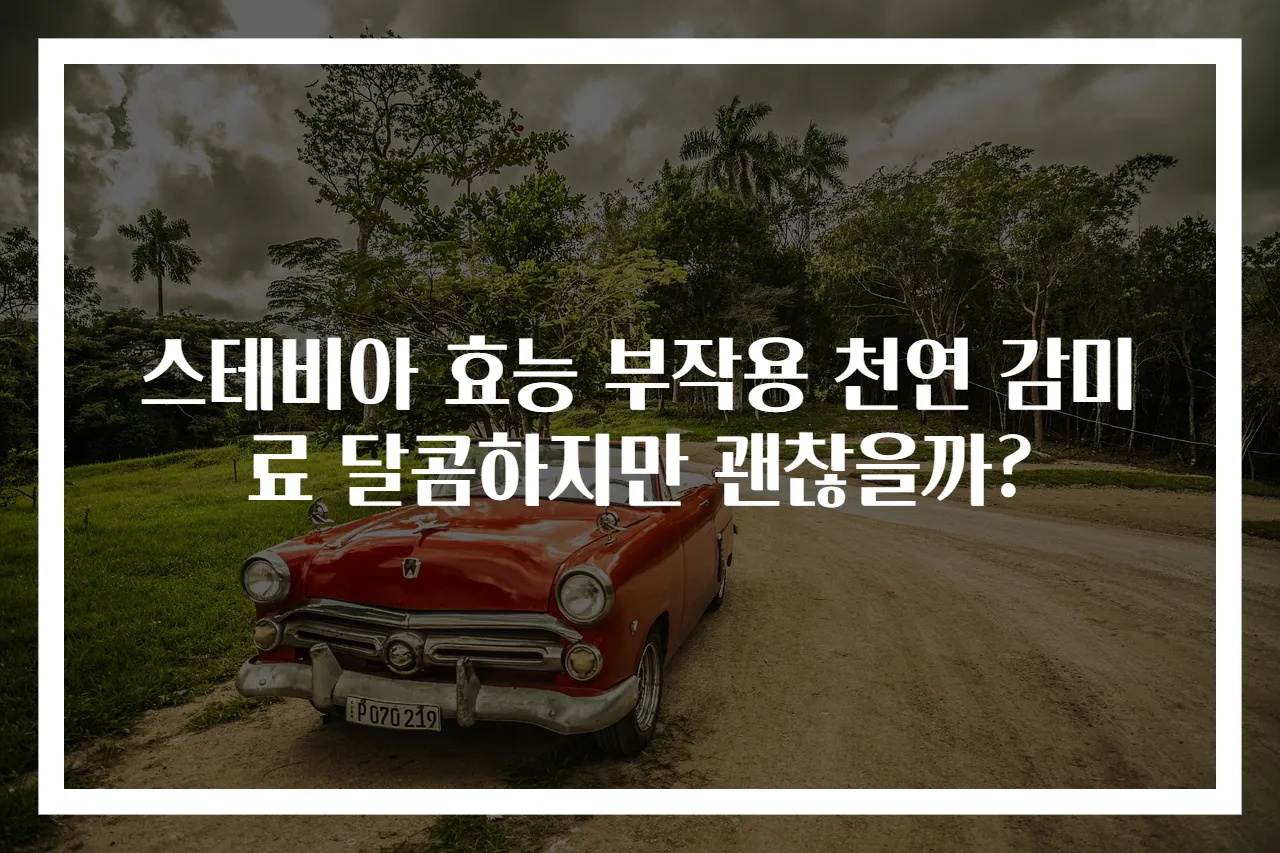 스테비아 효능 부작용 천연 감미료 달콤하지만 괜찮을까?