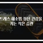 스트레스 해소법 정신 건강을 지키는 작은 습관