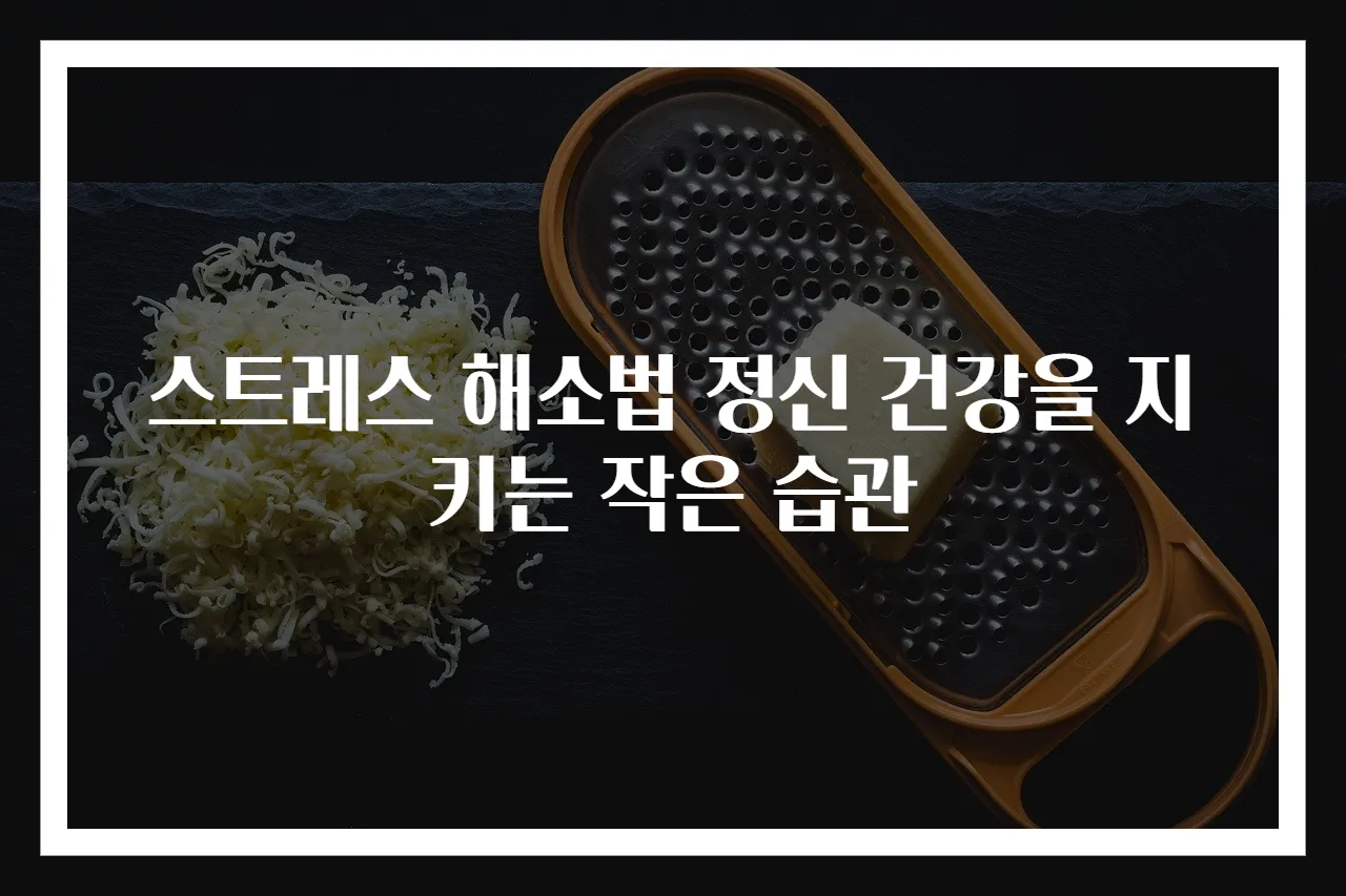 스트레스 해소법 정신 건강을 지키는 작은 습관