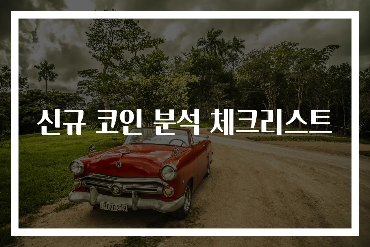 신규 코인 분석 체크리스트