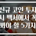 신규 코인 투자 시 백서에서 꼭 봐야 할 5가지