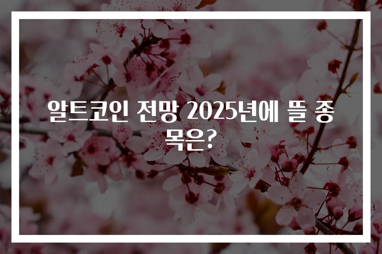 알트코인 전망 2025년에 뜰 종목은?