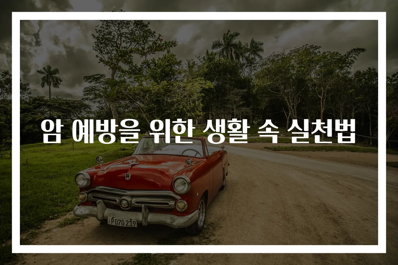 암 예방을 위한 생활 속 실천법