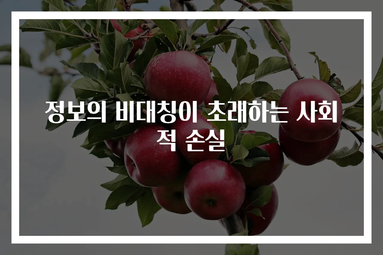 정보의 비대칭이 초래하는 사회적 손실