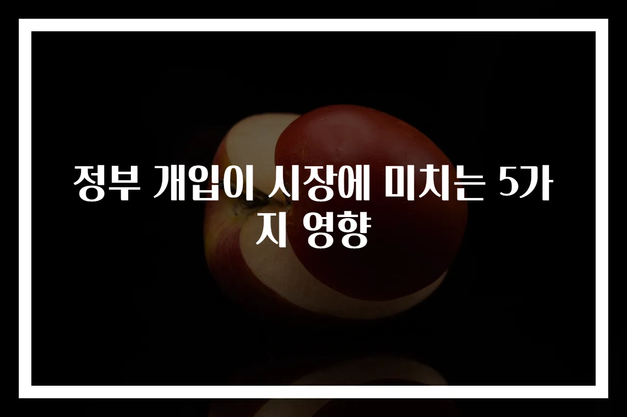 정부 개입이 시장에 미치는 5가지 영향