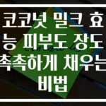 코코넛 밀크 효능 피부도 장도 촉촉하게 채우는 비법