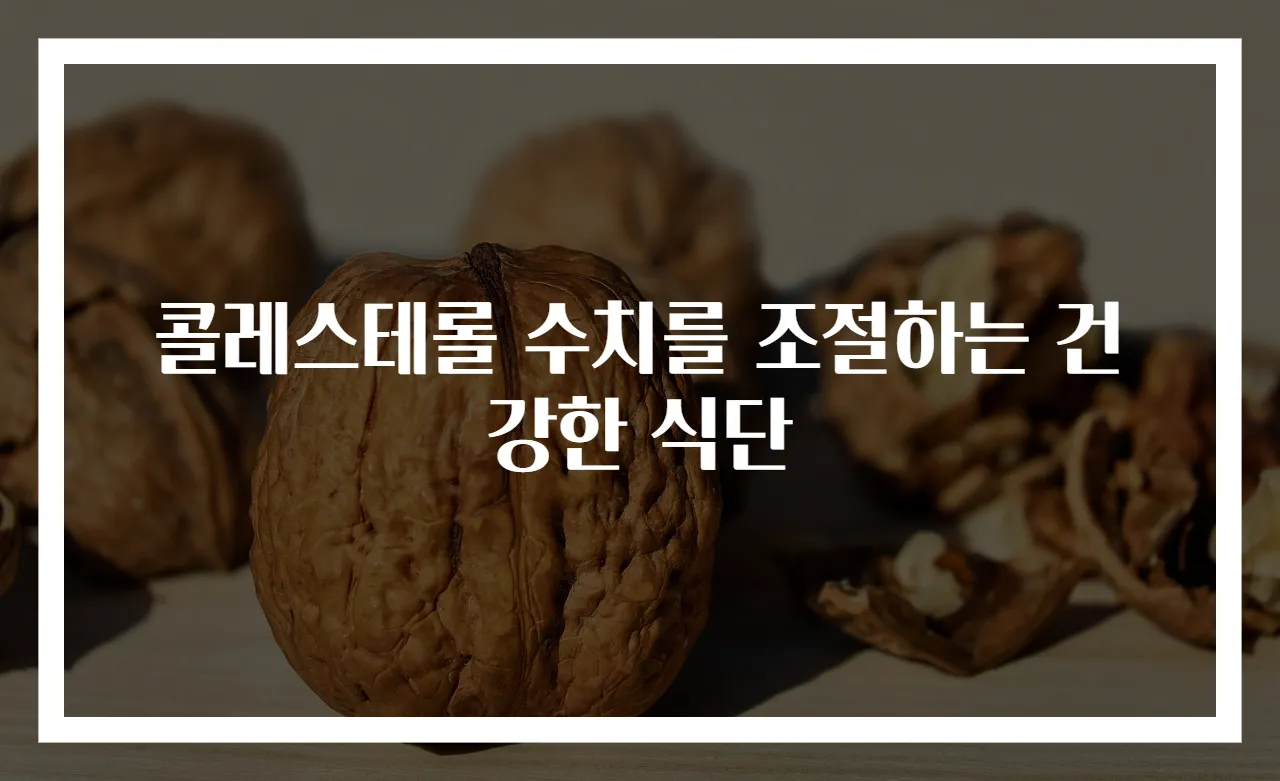 콜레스테롤 수치를 조절하는 건강한 식단