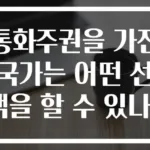 통화주권을 가진 국가는 어떤 선택을 할 수 있나?