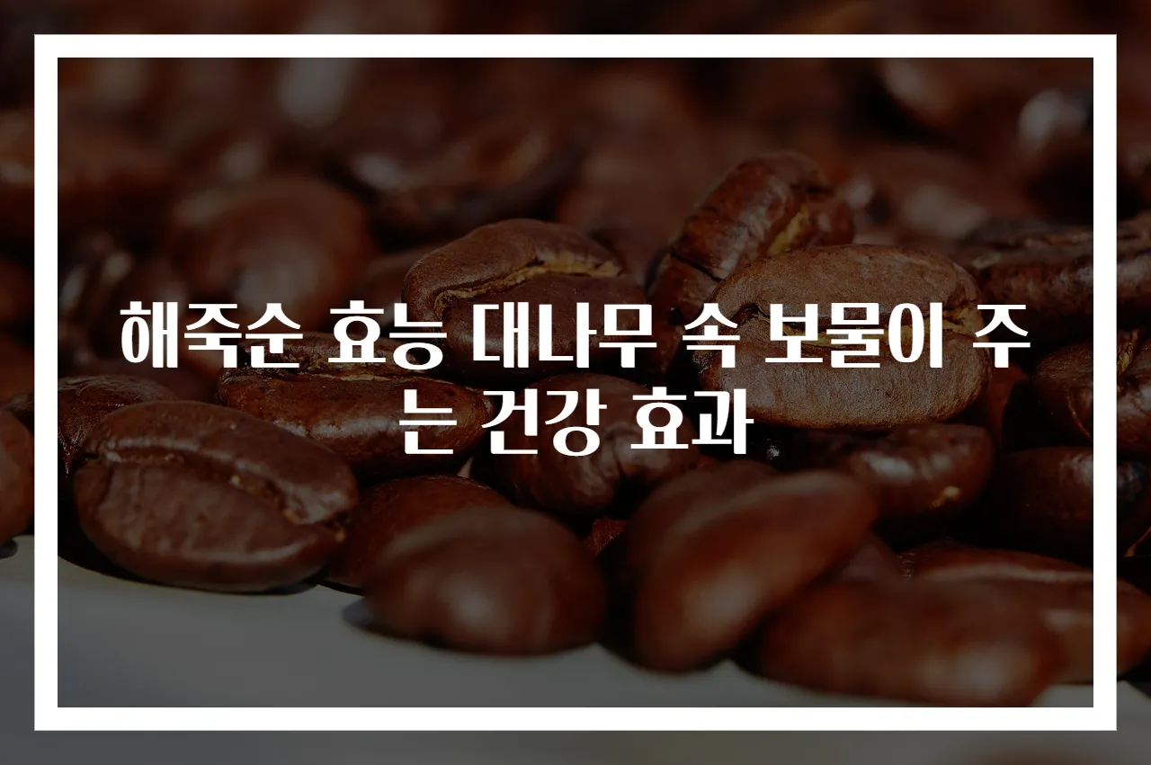 해죽순 효능 대나무 속 보물이 주는 건강 효과