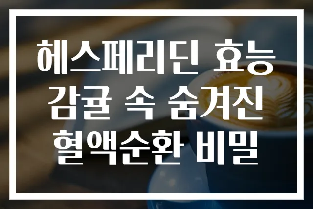 헤스페리딘 효능 감귤 속 숨겨진 혈액순환 비밀