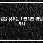 혈압을 낮추는 자연적인 방법 5가지