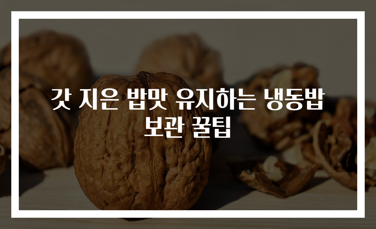 갓 지은 밥맛 유지하는 냉동밥 보관 꿀팁