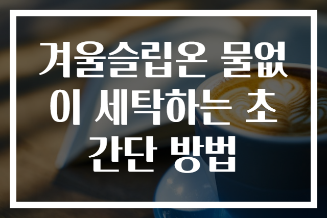 겨울슬립온 물없이 세탁하는 초간단 방법