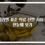 나라별 표준 의류 신발 사이즈 한눈에 보기