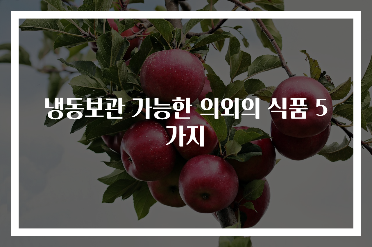 냉동보관 가능한 의외의 식품 5가지