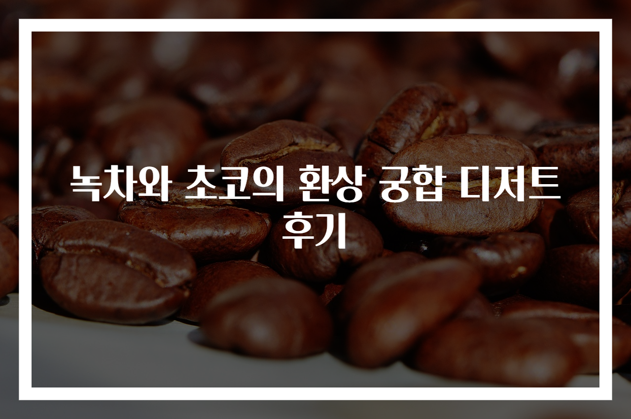 녹차와 초코의 환상 궁합 디저트 후기