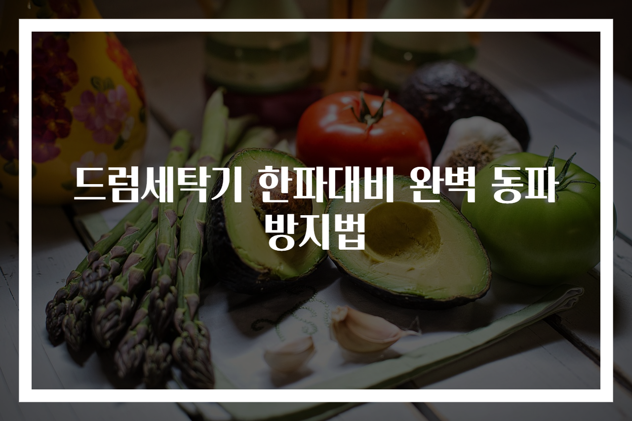 드럼세탁기 한파대비 완벽 동파 방지법