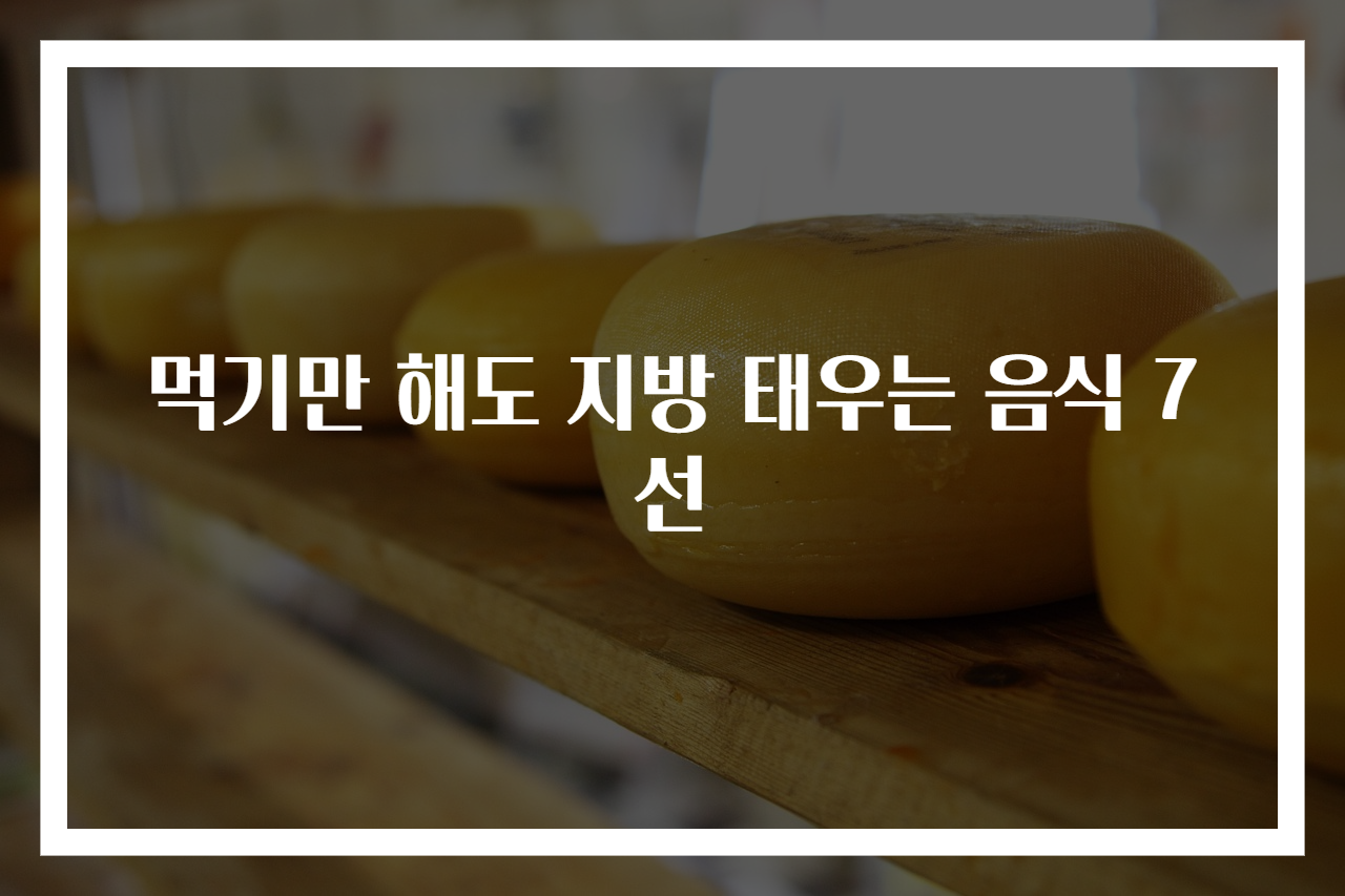 먹기만 해도 지방 태우는 음식 7선