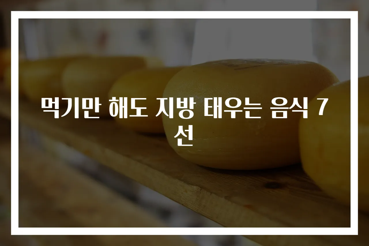 먹기만 해도 지방 태우는 음식 7선