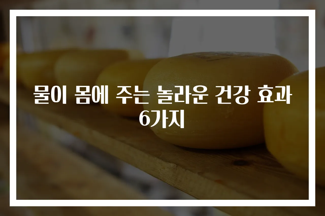 물이 몸에 주는 놀라운 건강 효과 6가지