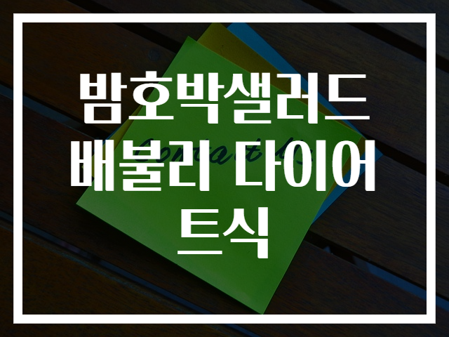 밤호박샐러드 배불리 다이어트식