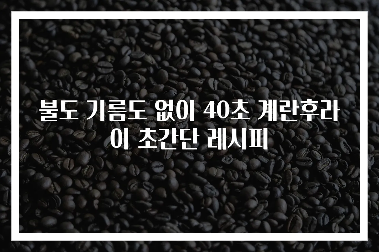 불도 기름도 없이 40초 계란후라이 초간단 레시피