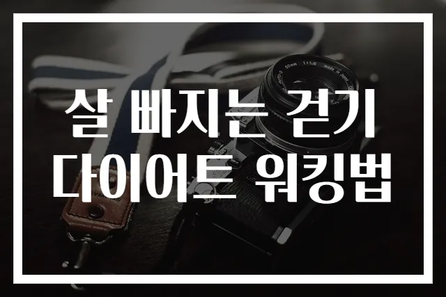 살 빠지는 걷기 다이어트 워킹법