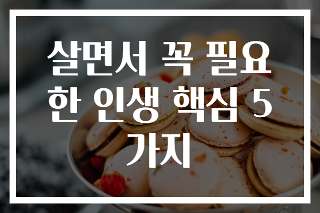 살면서 꼭 필요한 인생 핵심 5가지