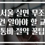 서울 살면 무조건 알아야 할 교통비 절약 꿀팁
