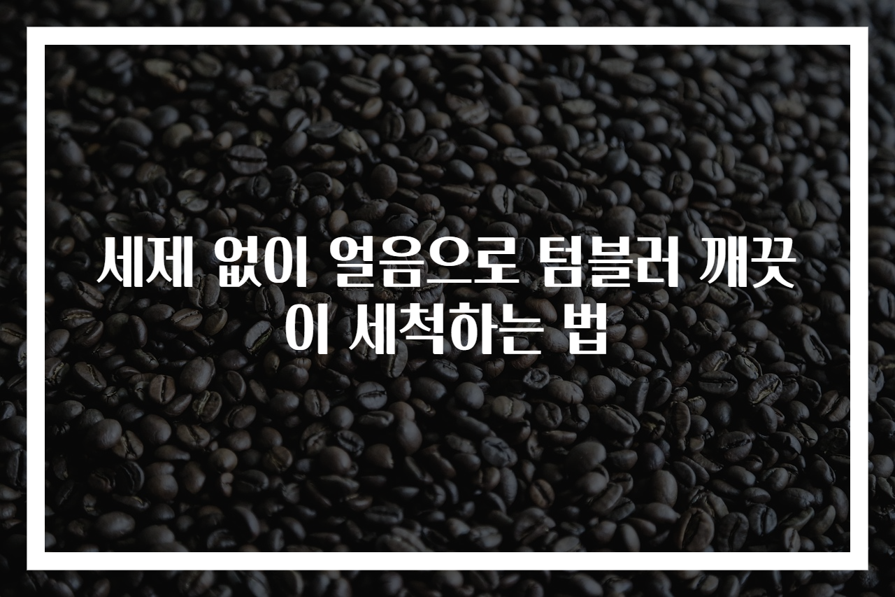 세제 없이 얼음으로 텀블러 깨끗이 세척하는 법