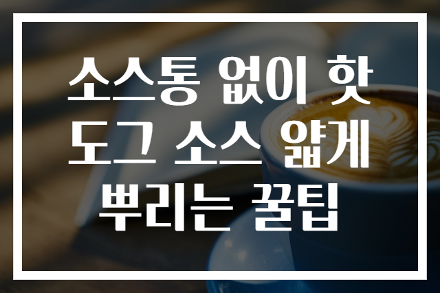 소스통 없이 핫도그 소스 얇게 뿌리는 꿀팁