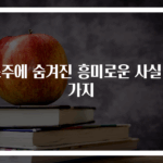 소주에 숨겨진 흥미로운 사실 5가지