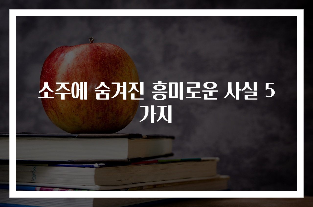 소주에 숨겨진 흥미로운 사실 5가지