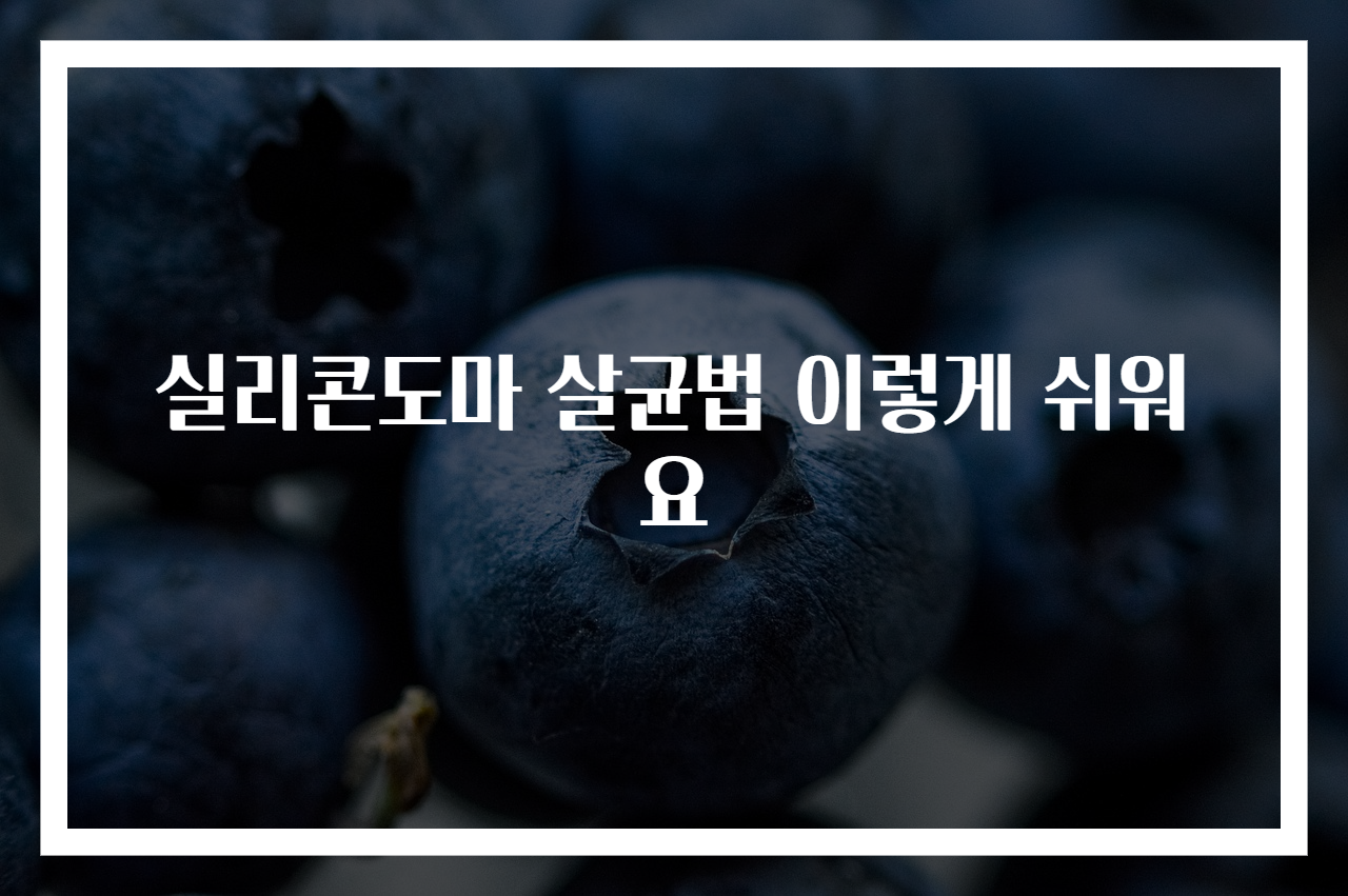 실리콘도마 살균법 이렇게 쉬워요