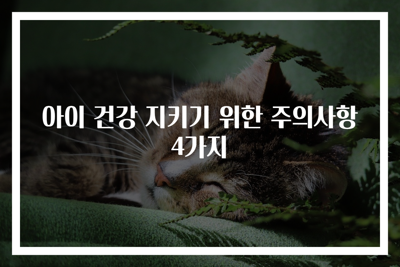 아이 건강 지키기 위한 주의사항 4가지