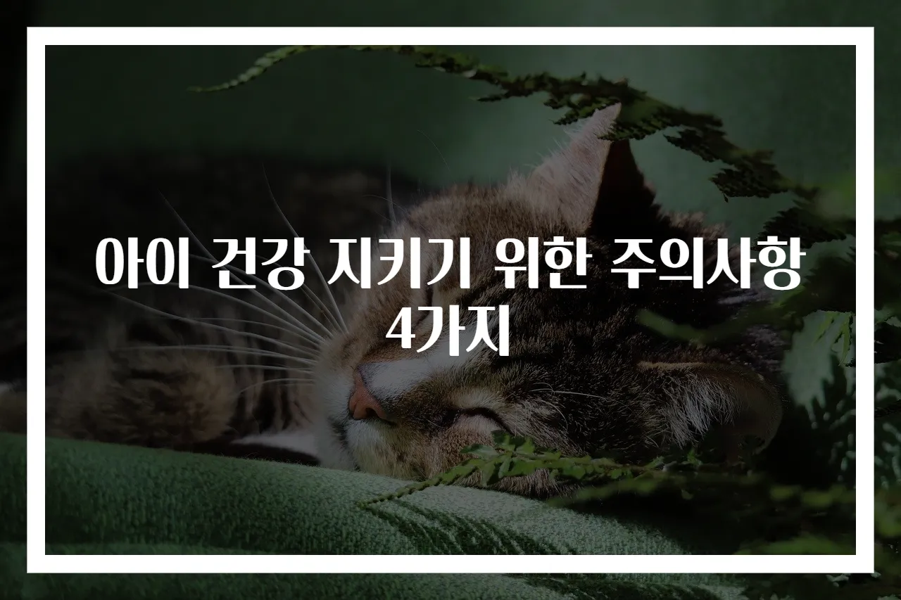 아이 건강 지키기 위한 주의사항 4가지