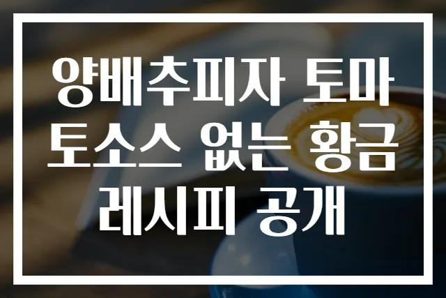 양배추피자 토마토소스 없는 황금레시피 공개