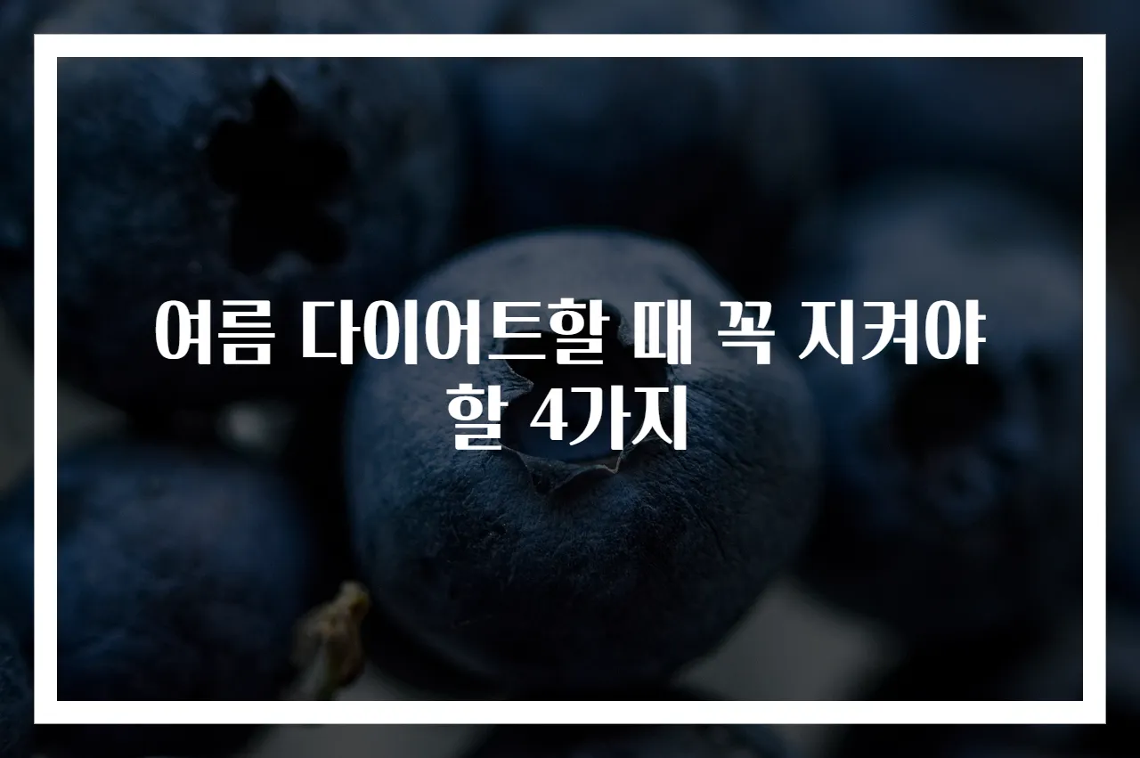 여름 다이어트할 때 꼭 지켜야 할 4가지