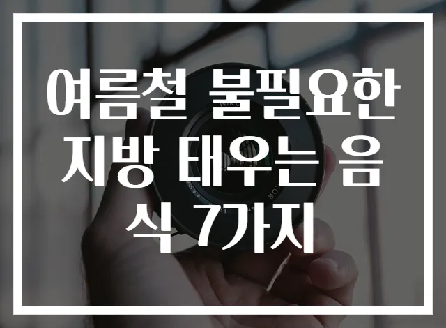 여름철 불필요한 지방 태우는 음식 7가지