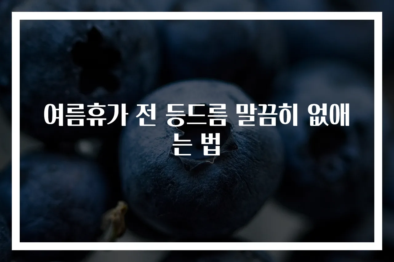 여름휴가 전 등드름 말끔히 없애는 법